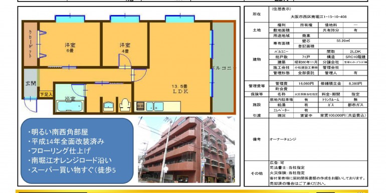 1980万円　四ツ橋